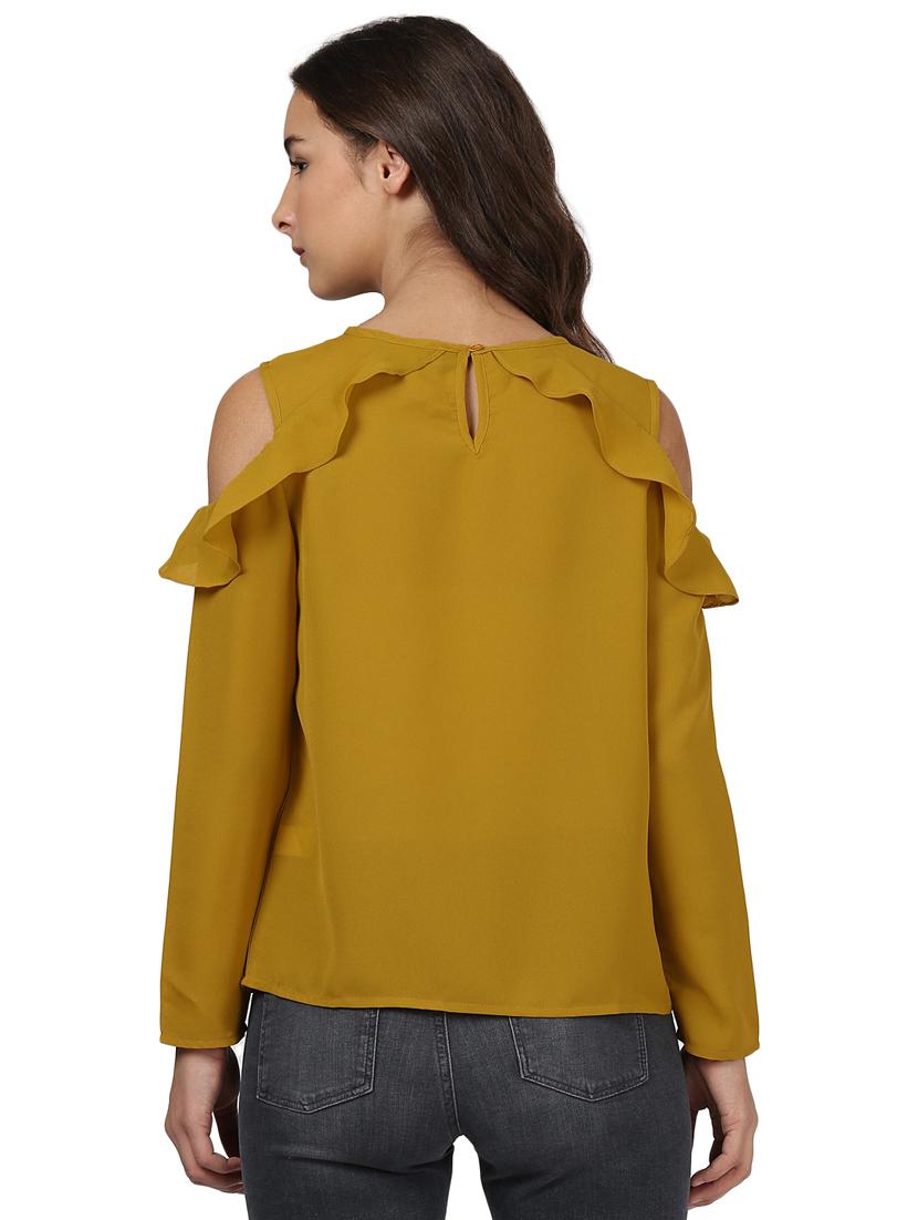 cold shoulder ruffle detail top - 15721123 - Zoom Image - 3