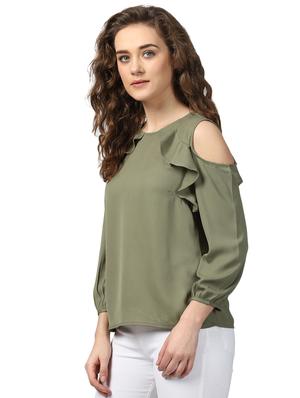cold shoulder ruffle detail top - 15721150 - Standard Image - 2