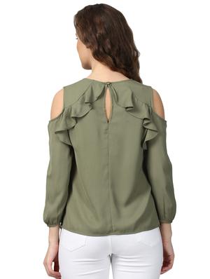 cold shoulder ruffle detail top - 15721150 - Standard Image - 3