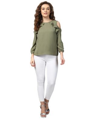 cold shoulder ruffle detail top - 15721150 - Standard Image - 4