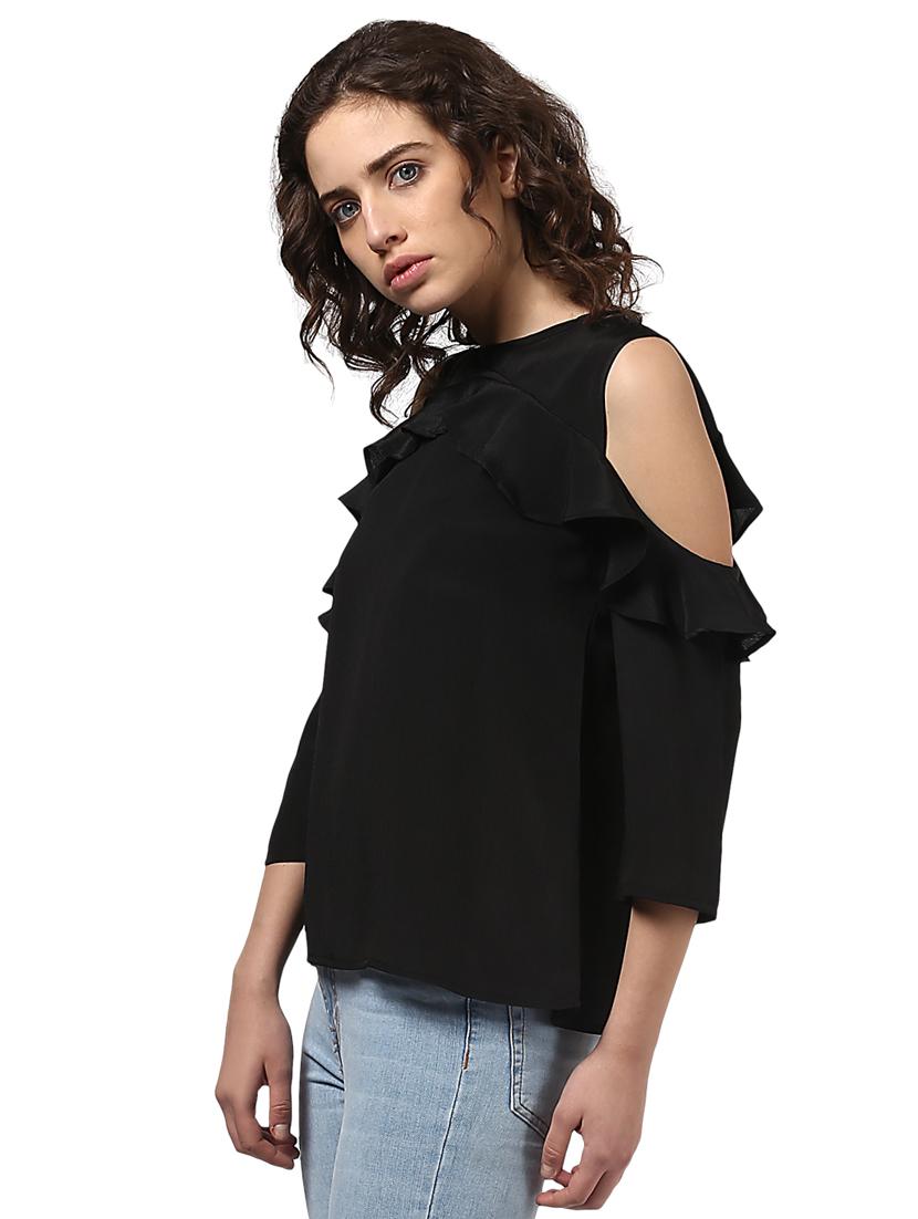 cold shoulder ruffle top - 15721210 - Zoom Image - 2