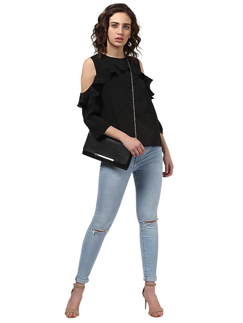 cold shoulder ruffle top - 15721210 - Zoom Image - 4