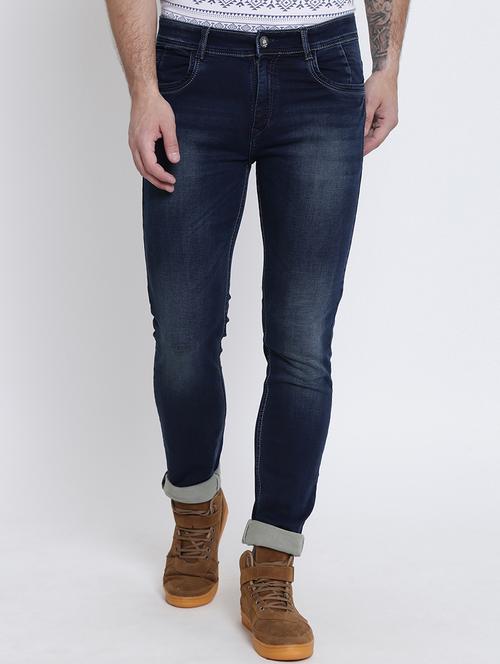 blue cotton washed jeans - 15721459 - Very Small Image - 1