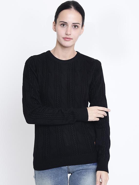 ribbed edge cable knit pullover - 15721734 - Zoom Image - 1