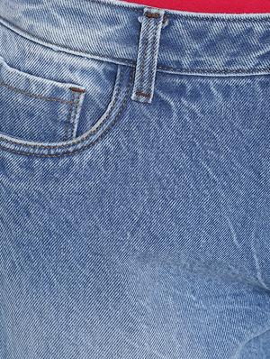 frayed distressed cropped jeans - 15721906 - Standard Image - 6