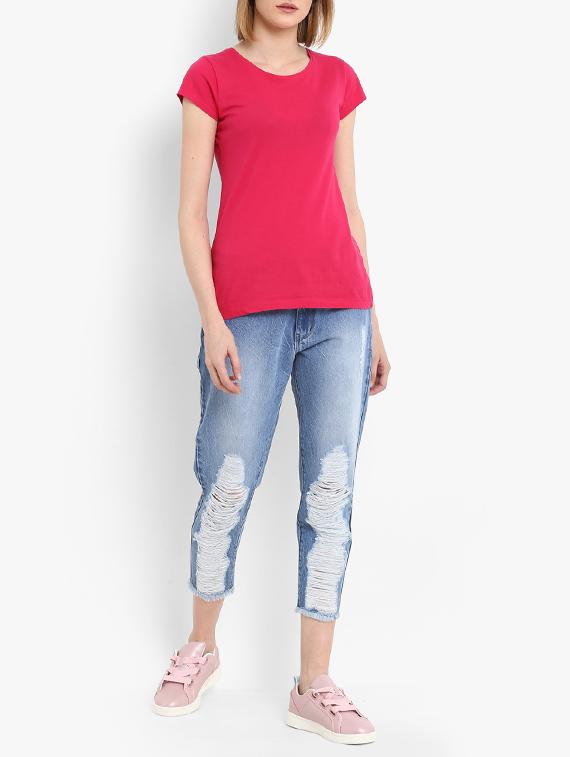 frayed distressed cropped jeans - 15721906 - Zoom Image - 4