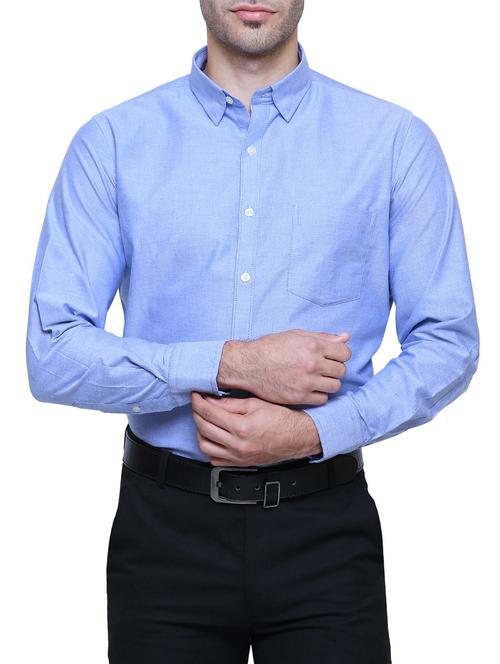 blue cotton formal shirt - 15722005 - Standard Image - 1