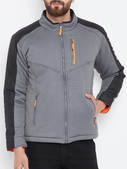 grey polyester casual jacket - 15722131 - Standard Image - 1