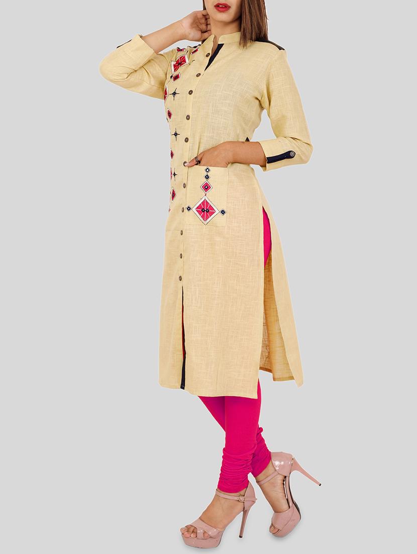 embroidered straight kurta - 15724123 - Zoom Image - 2