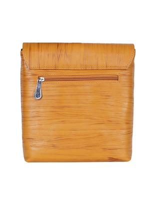 yellow leatherette (pu) regular sling bag - 15724430 - Standard Image - 2