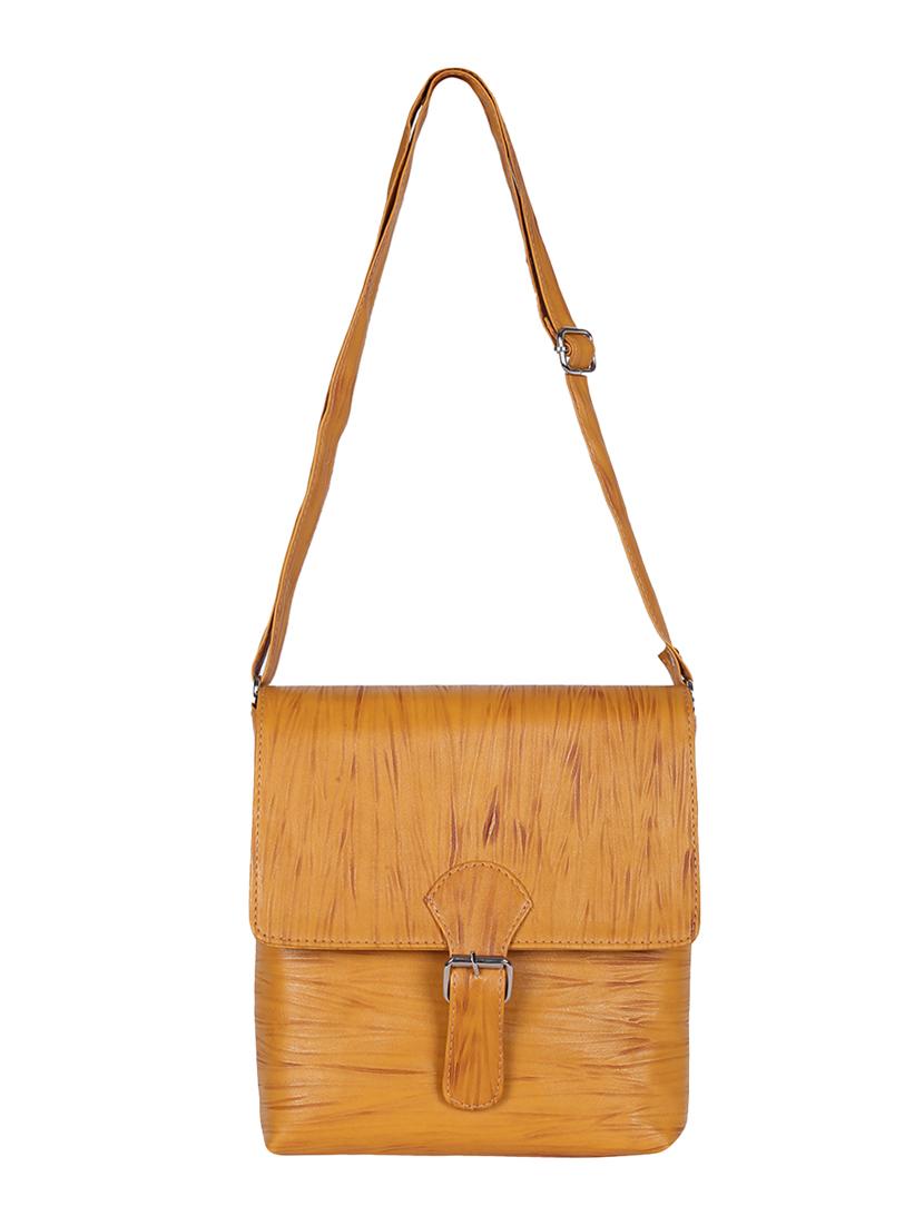 yellow leatherette (pu) regular sling bag - 15724430 - Zoom Image - 5