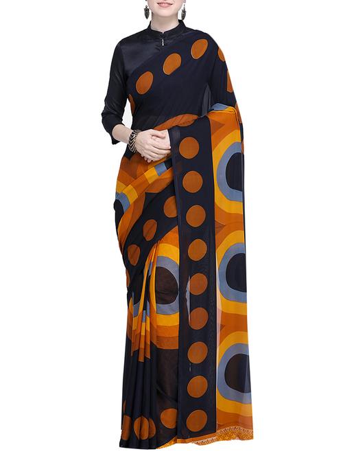 geometrical printed saree with blouse - 15724727 - Standard Image - 1
