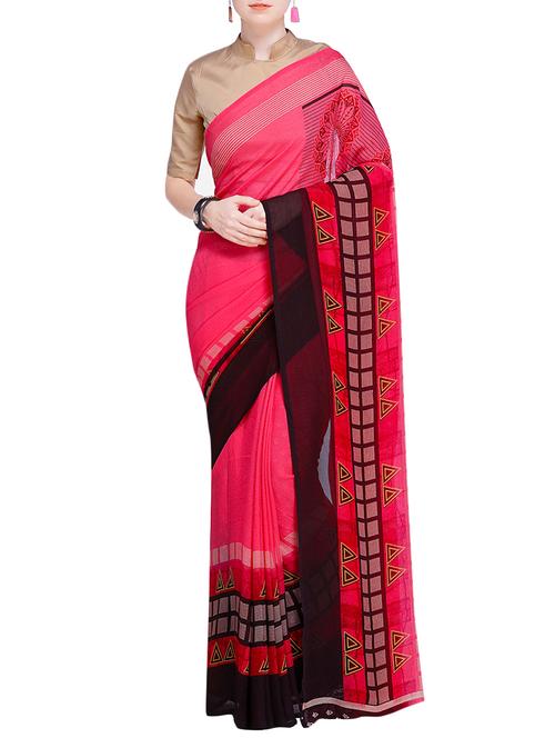 geometrical printed saree with blouse - 15724734 - Standard Image - 1