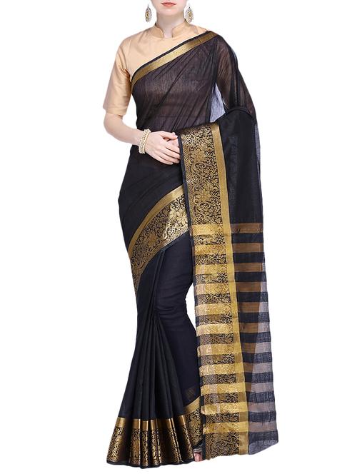 floral zari border woven saree with blouse - 15724742 - Standard Image - 1