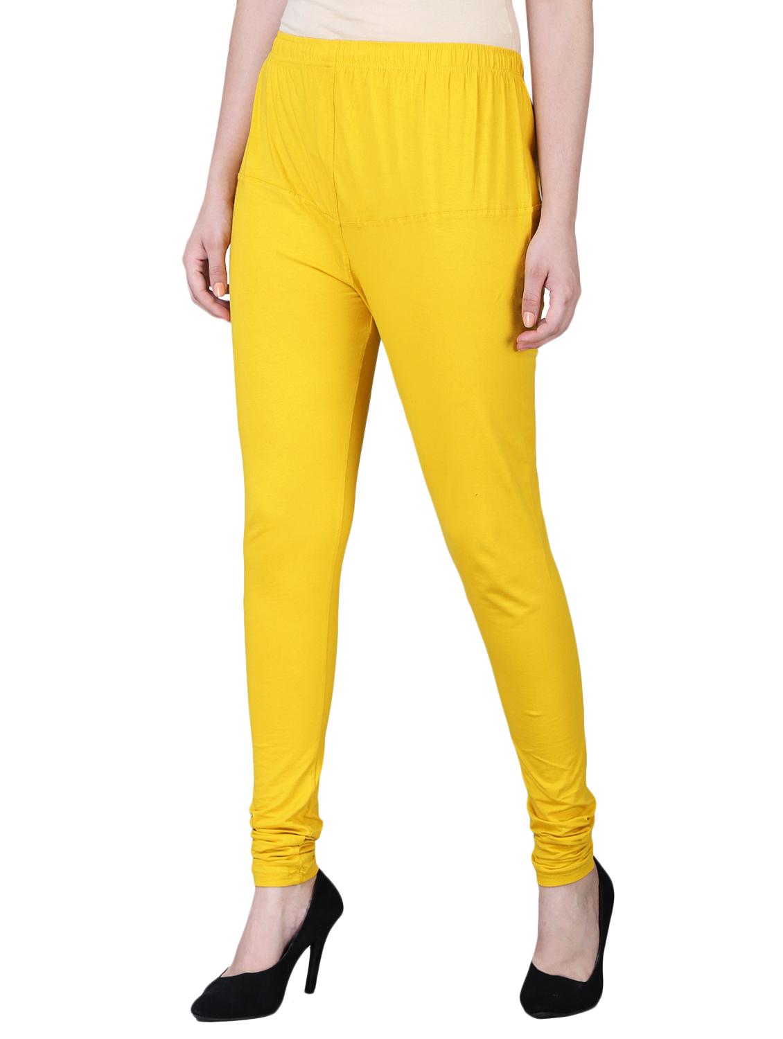 yellow cotton churidars - 15724818 - Zoom Image - 2