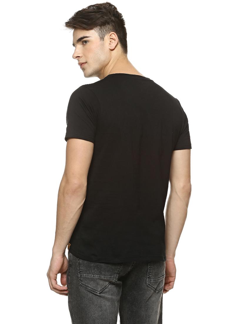 black solid asymmetric t-shirt - 15725927 - Zoom Image - 3
