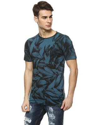 navy blue cotton all over print t-shirt - 15725948 - Standard Image - 2