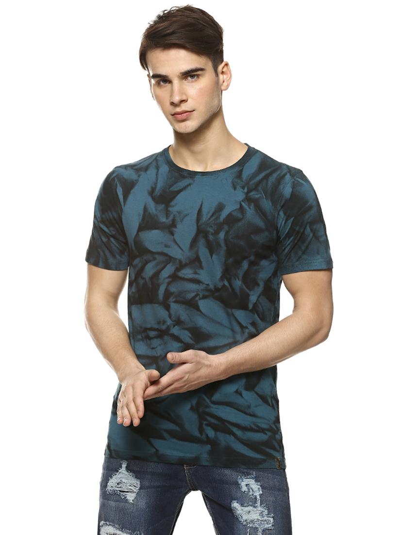 navy blue cotton all over print t-shirt - 15725948 - Zoom Image - 1