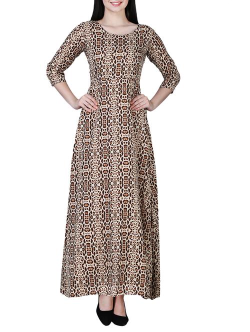 animal print maxi dress - 15726074 - Standard Image - 1