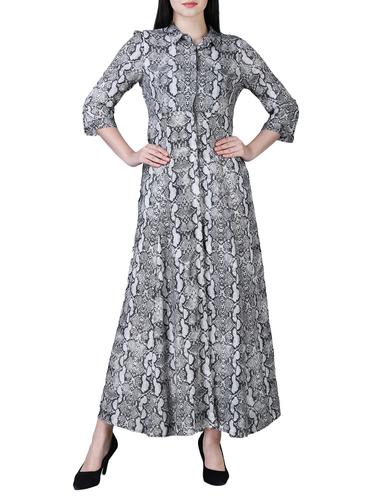 concealed placket flared maxi dress - 15726114 - Very Small Image - 1