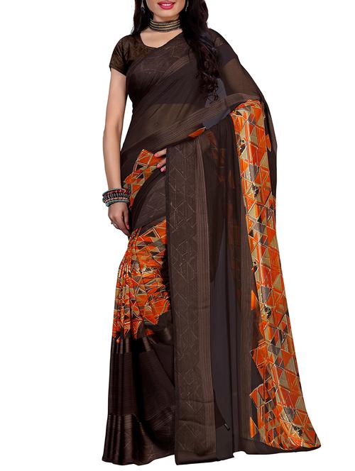 geometrical printed saree with blouse - 15726136 - Standard Image - 1