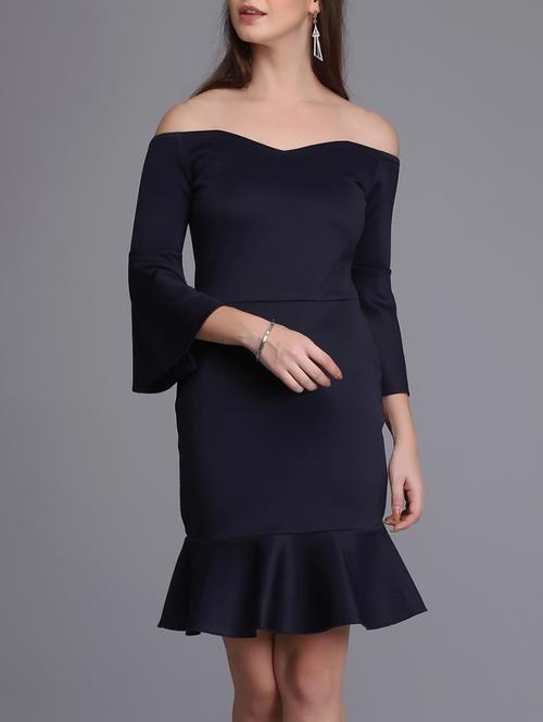 bell sleeved off shoulder dress - 15726260 - Standard Image - 1