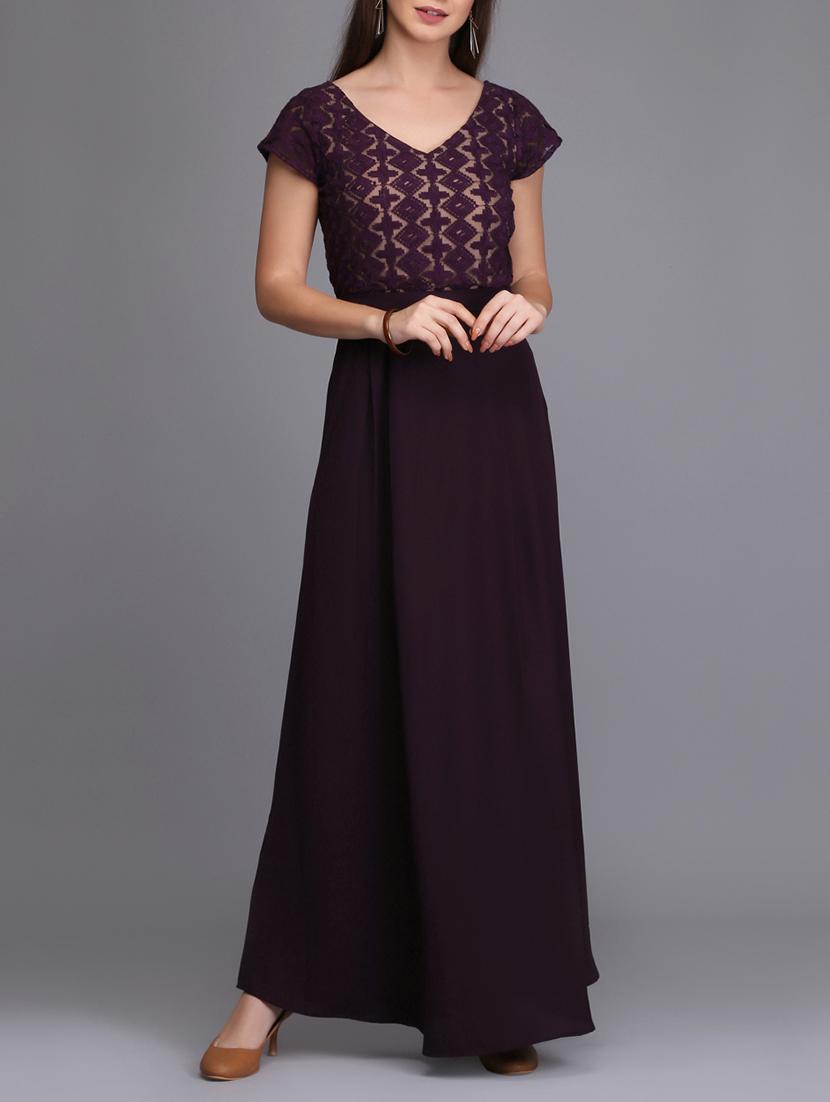 pleat detail embroidered maxi dress - 15726276 - Zoom Image - 1