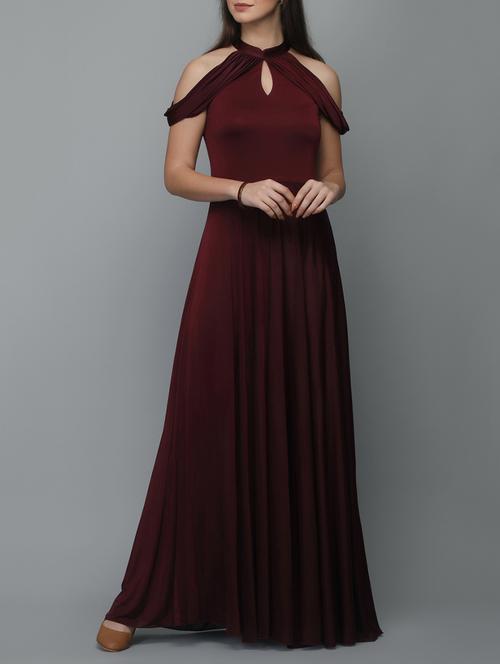 cold shoulder flared maxi dress - 15726277 - Standard Image - 1