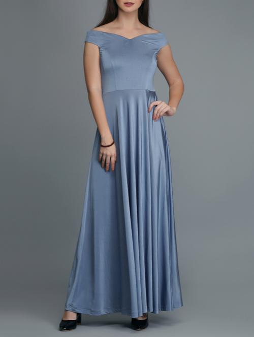 off shoulder flared maxi dress - 15726278 - Standard Image - 1