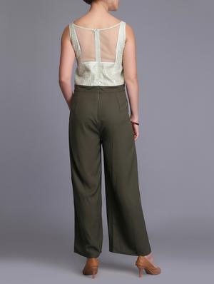 boat neck pleat detail jumpsuit - 15726282 - Standard Image - 3