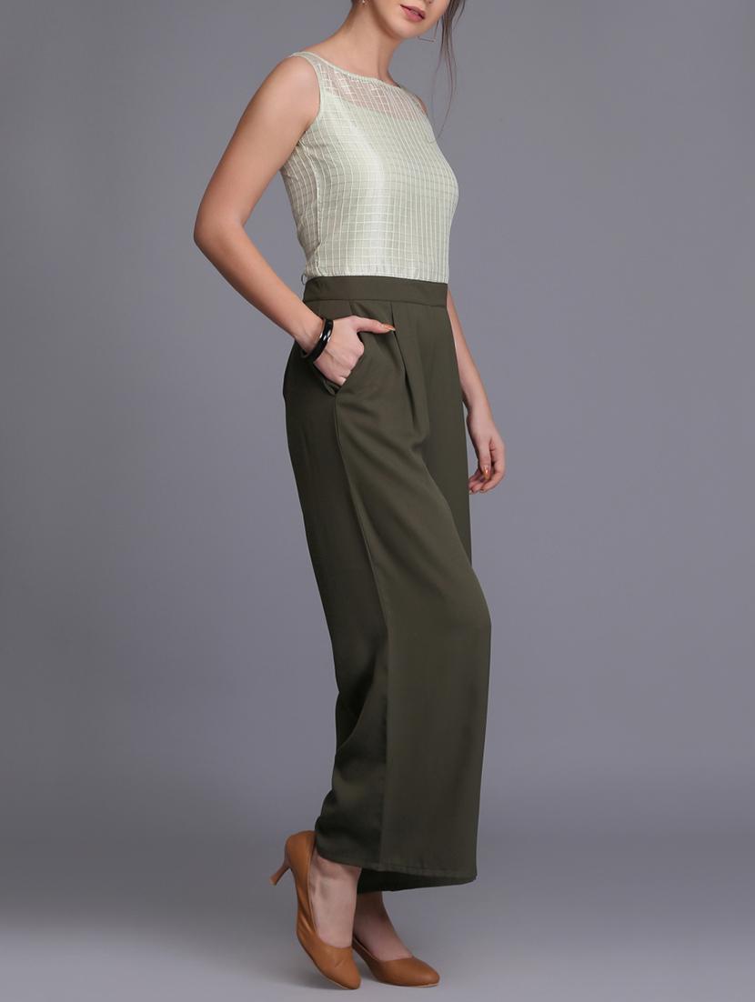 boat neck pleat detail jumpsuit - 15726282 - Zoom Image - 2