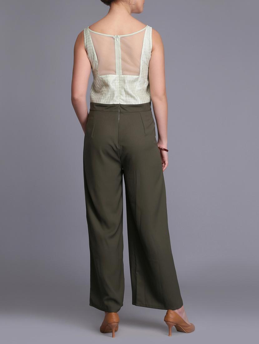 boat neck pleat detail jumpsuit - 15726282 - Zoom Image - 3