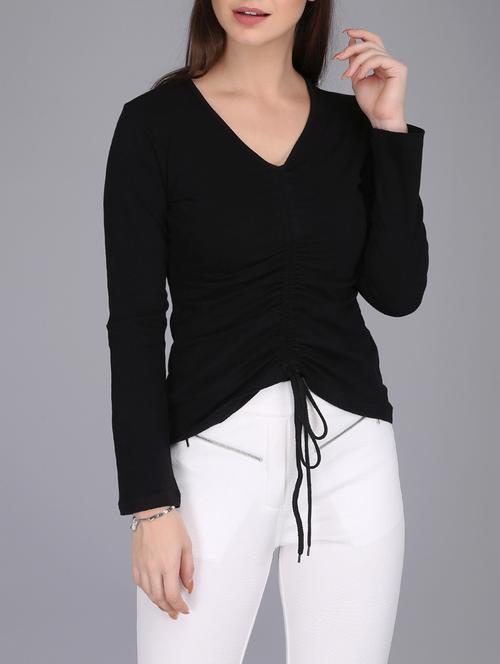 long sleeved ruched top - 15726290 - Standard Image - 1