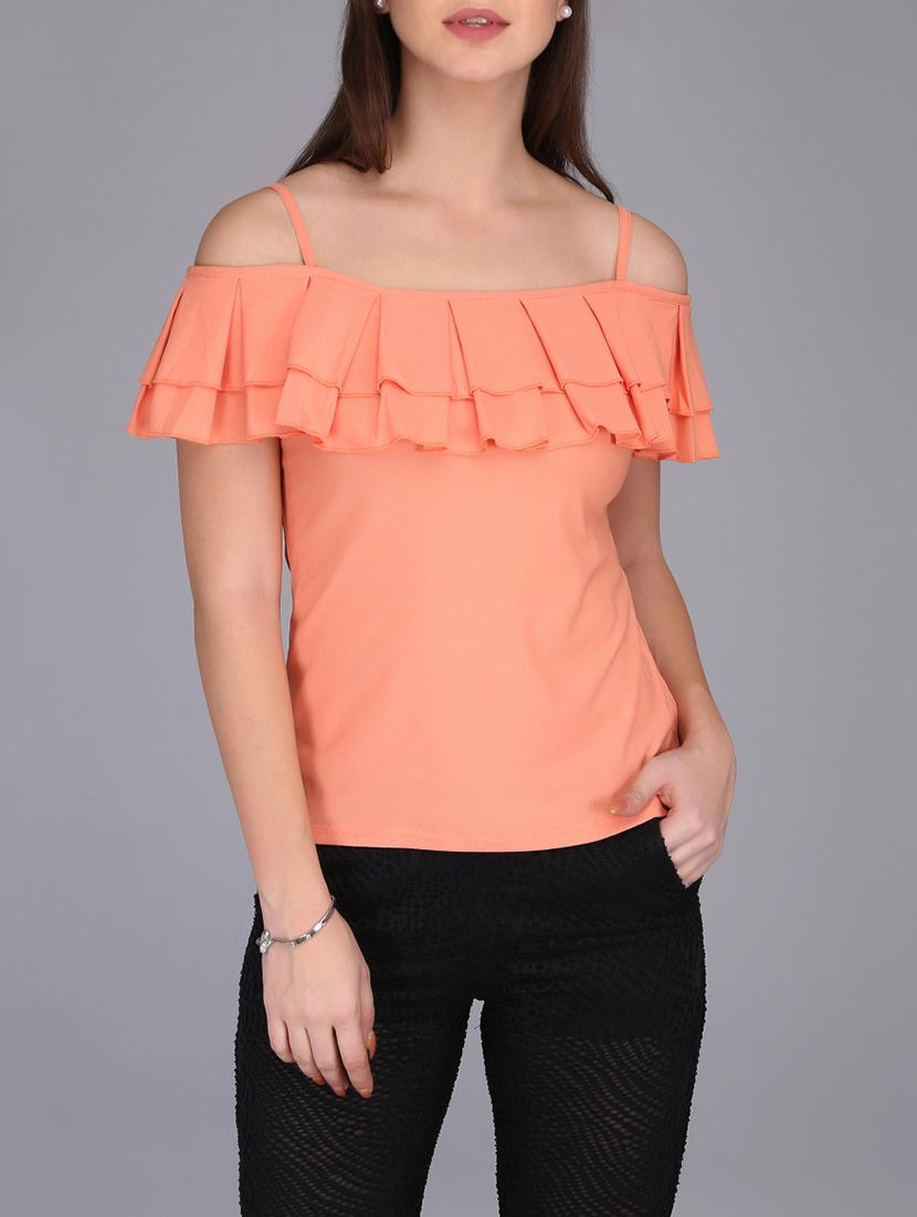 cold shoulder pleated top - 15726294 - Zoom Image - 1