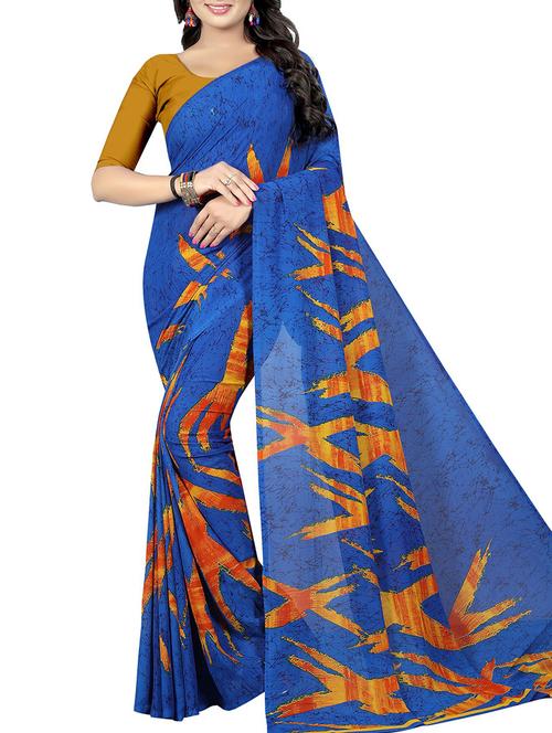geometrical printed saree with blouse - 15726318 - Standard Image - 1