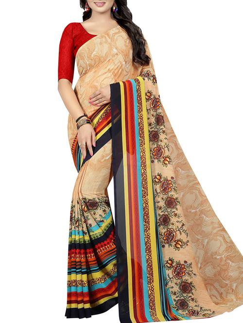 floral printed saree with blouse - 15726321 - Standard Image - 1