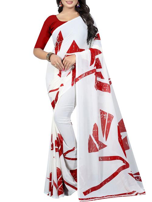 geometrical printed saree with blouse - 15726323 - Standard Image - 1
