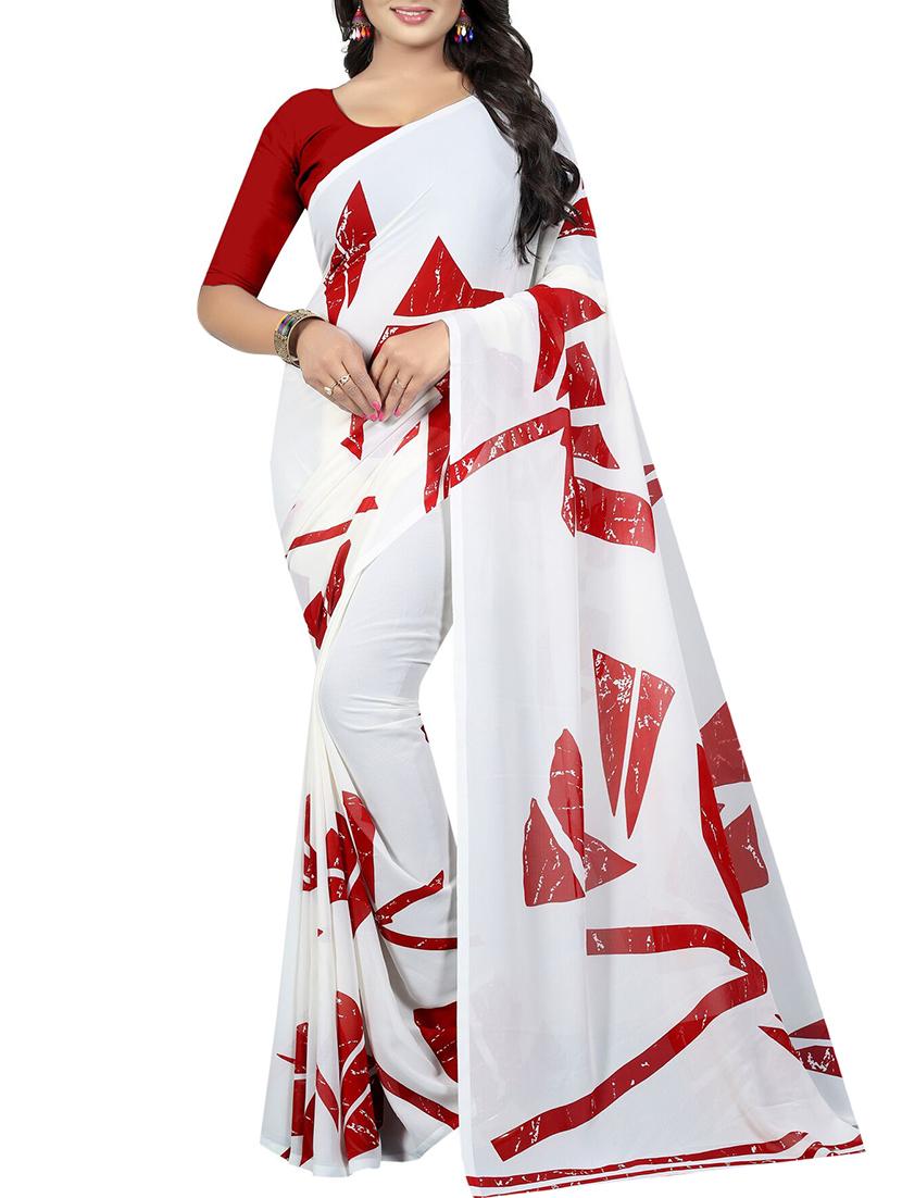 geometrical printed saree with blouse - 15726323 - Zoom Image - 1