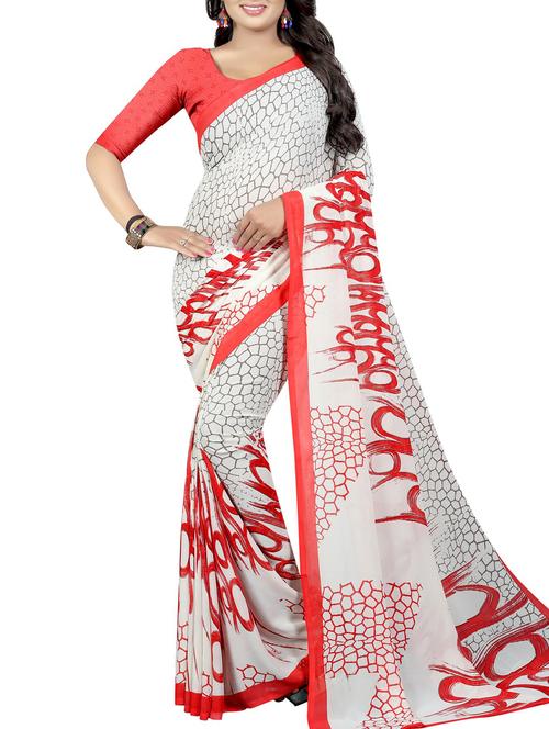 geometrical printed saree with blouse - 15726326 - Standard Image - 1