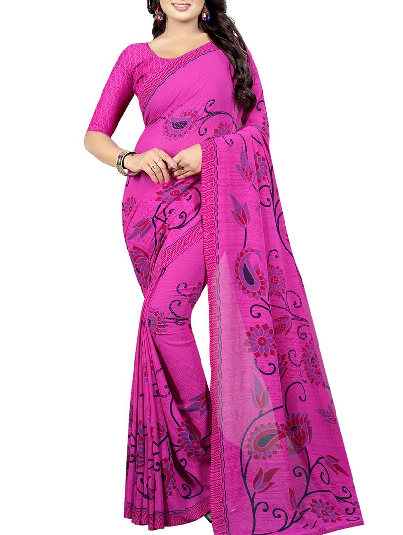 floral printed saree with blouse - 15726331 - Zoom Image - 1