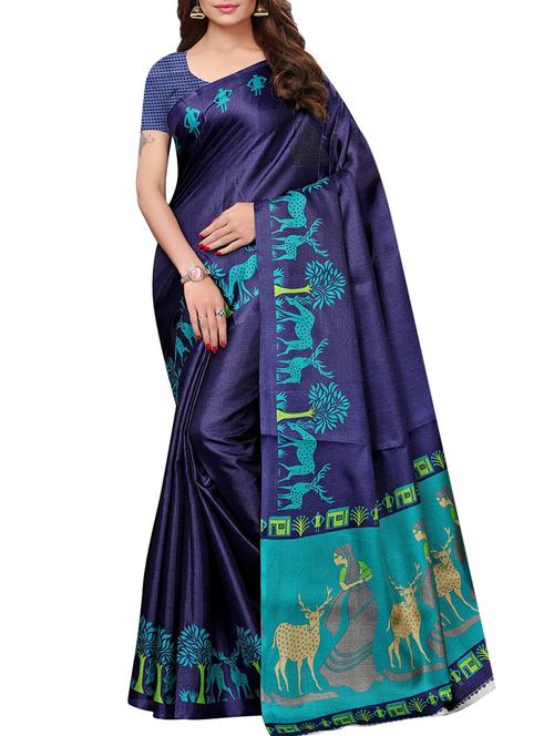 kalamkari printed border saree with blouse - 15726344 - Standard Image - 1