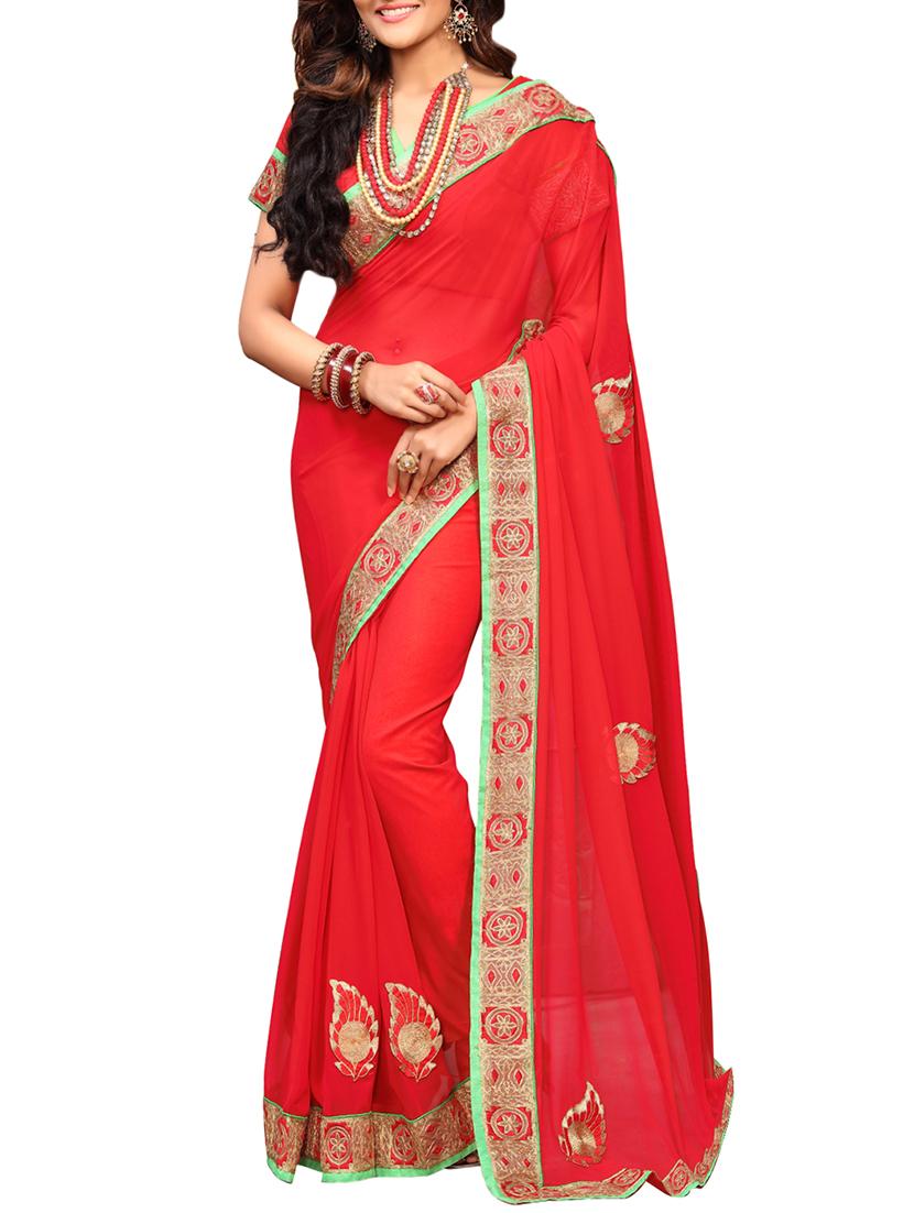 paisley embroidered saree with blouse - 15726368 - Zoom Image - 1