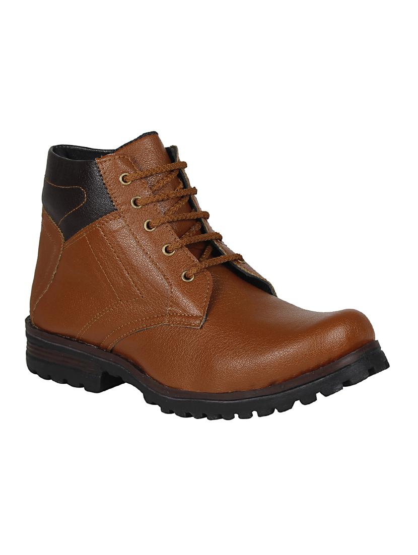 tan leatherette high ankle boots - 15726562 - Zoom Image - 1