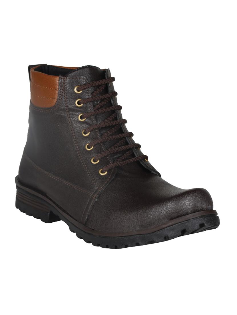 brown leatherette high ankle boots - 15726568 - Zoom Image - 1