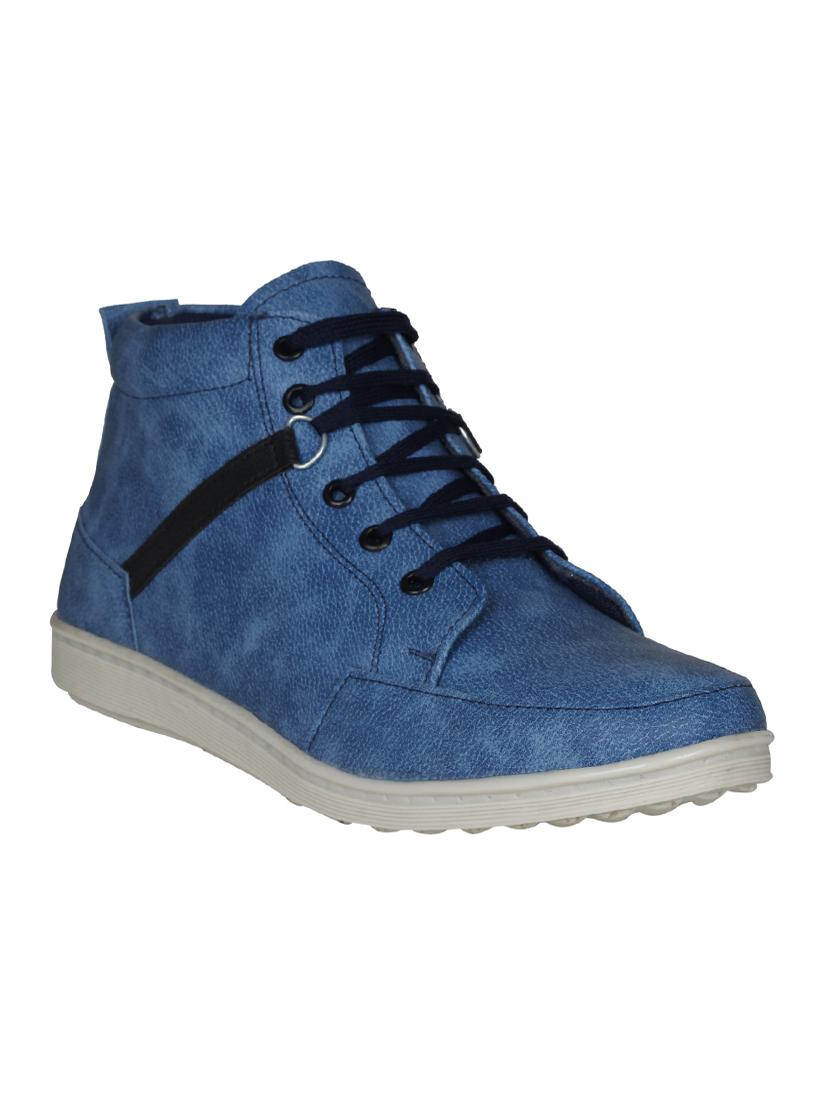 blue leatherette lace up sneakers - 15726571 - Zoom Image - 1