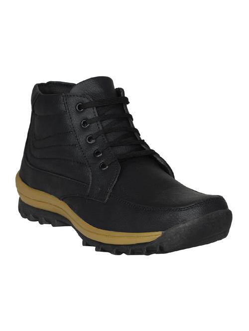 black leatherette low ankle boots - 15726574 - Standard Image - 1