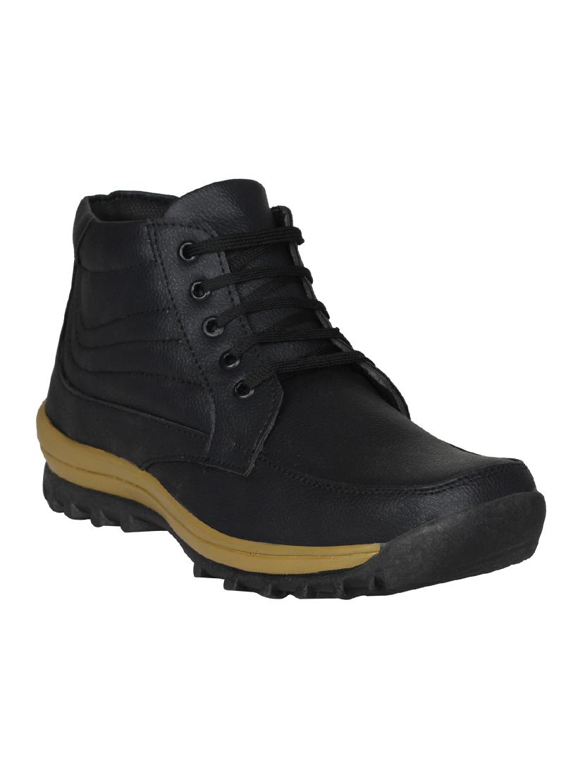 black leatherette low ankle boots - 15726574 - Zoom Image - 1
