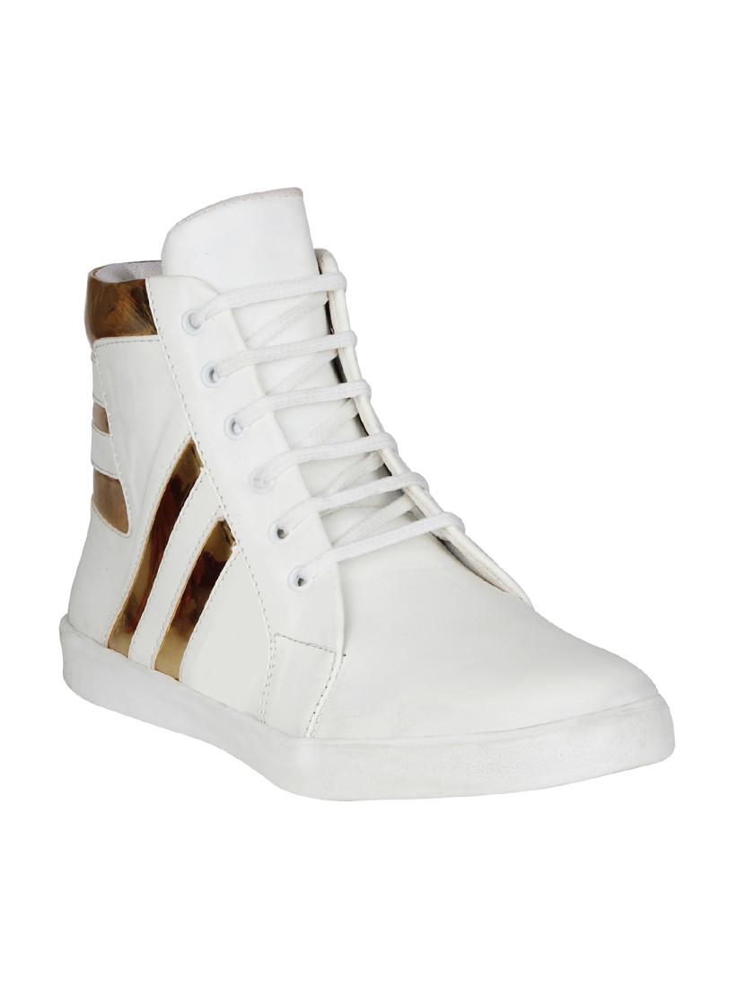white leatherette lace up sneakers - 15726578 - Zoom Image - 1