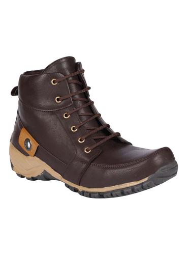 brown leatherette low ankle boots - 15726580 - Very Small Image - 1