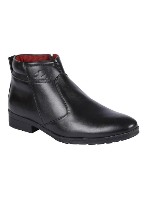 black leatherette formal slip ons - 15726582 - Standard Image - 1
